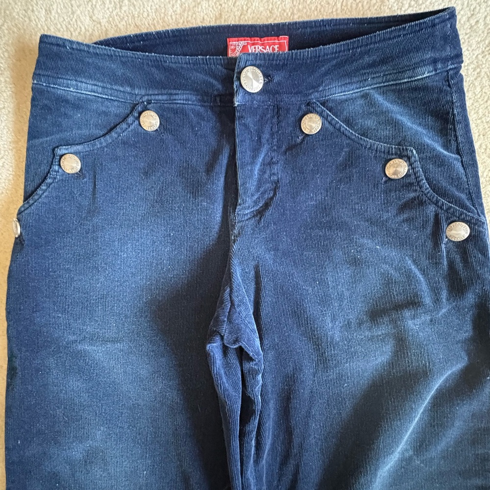 Versace Women's Dark Blue Flare Jeans
